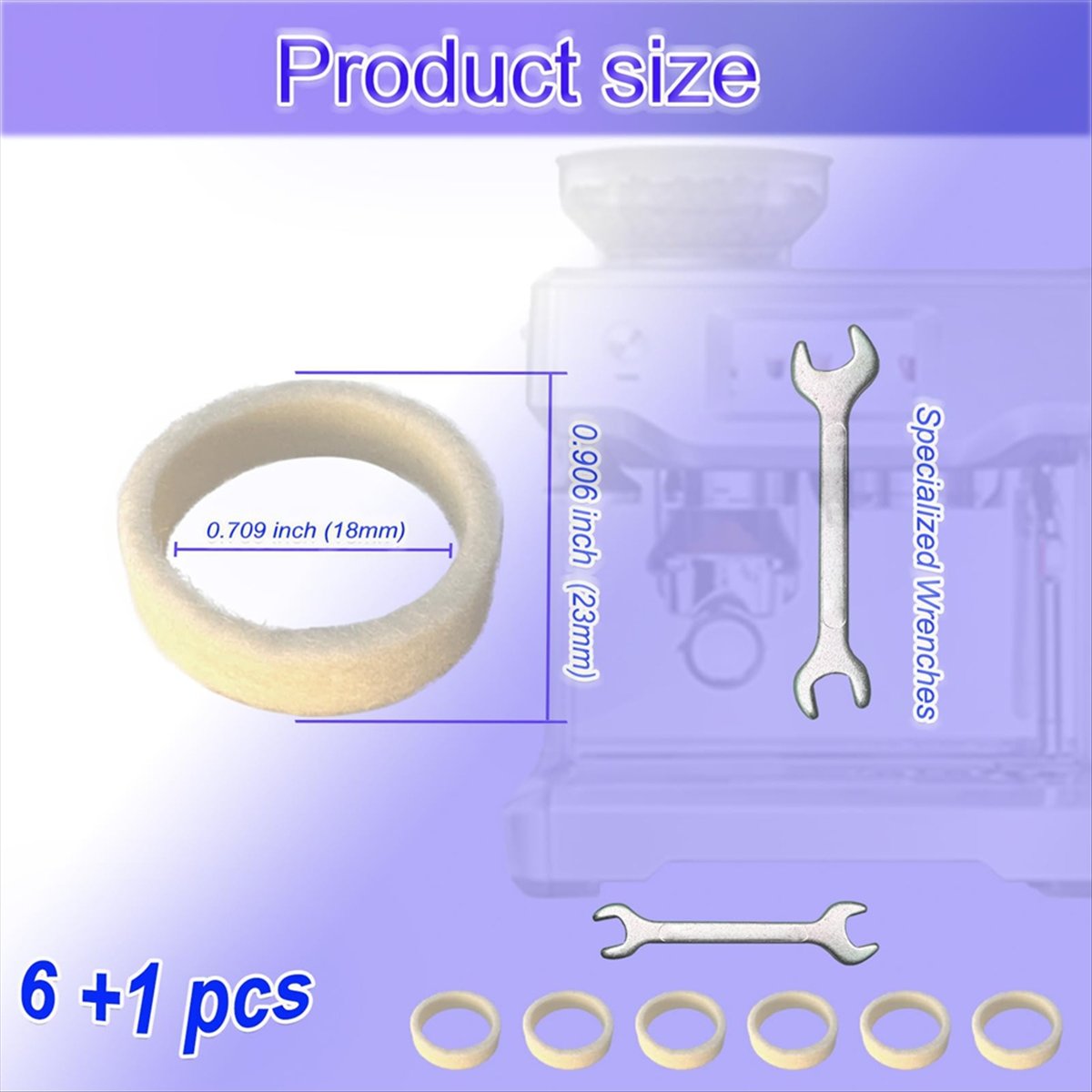 (A64E) 6Piece Felt Washer Repl - Breville Espresso Bes870 评论和价格