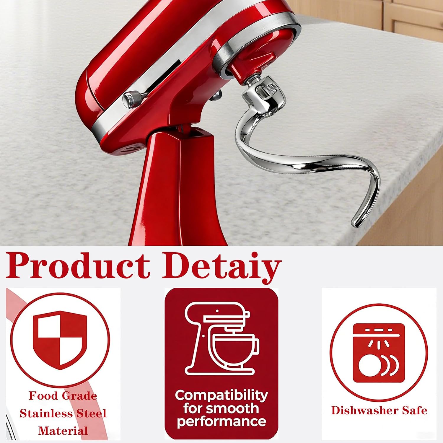 Stainless Steel Spiral Dough H - Kitchenaid Mixer Hand Mixer 评论和价格